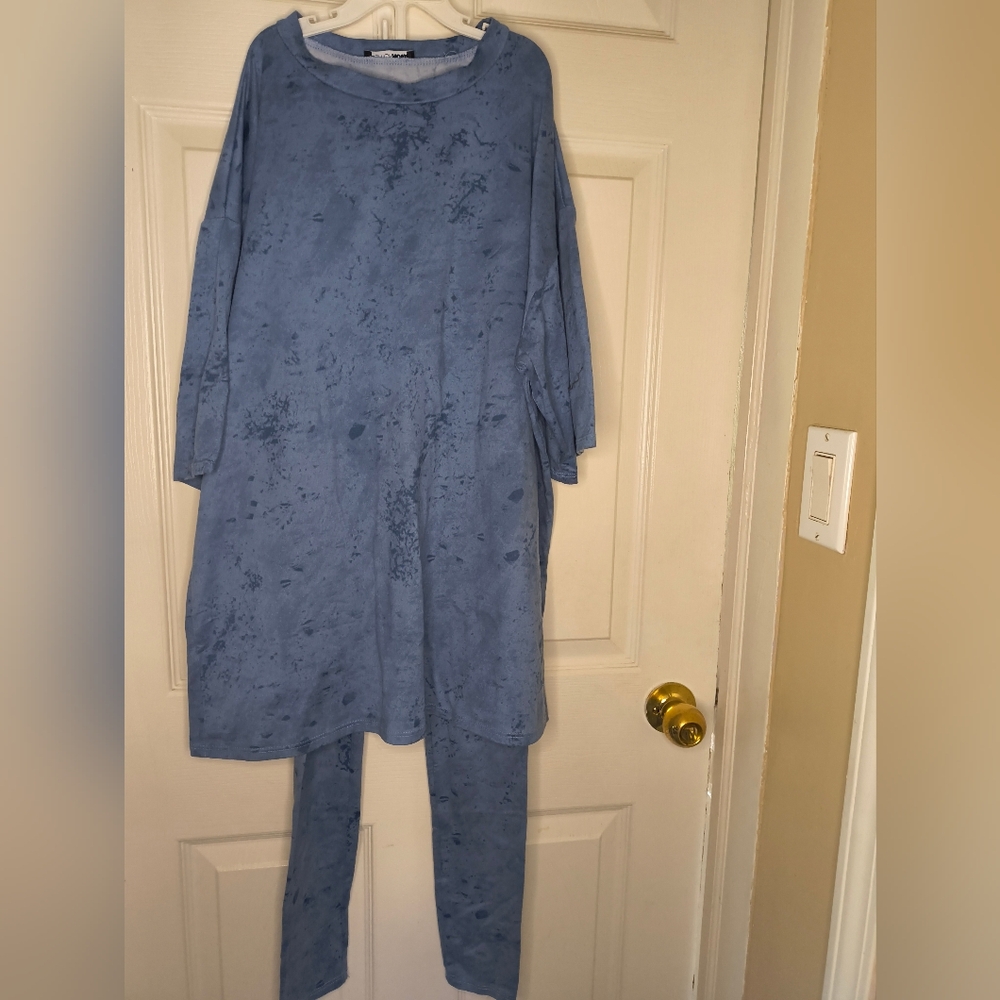 Blue Tie-Dye 2pc Leggings Set